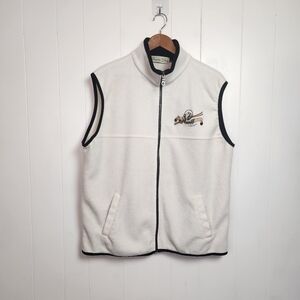Vintage 90s Banff Fleece Vest Full Zip 1990s Preppy Ski Winter Cabin Medium